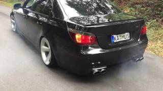 BMW E60 530i Sound and Burnout [upl. by Rekrap]