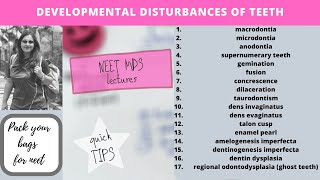 developmental disturbances of teeth  neet mds [upl. by Kate636]