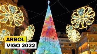 El ÁRBOL GIGANTE de Vigo 🎄 LUCES de NAVIDAD Vigo 2022 [upl. by Olnay]