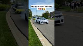 WideBody Charger Does Burnout Leaving Dayton Cars And Coffee [upl. by Gilboa]