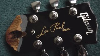 Gibson Les Paul Electric Guitar Snapped Neck Headstock Repair [upl. by Justina]