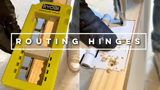 Simple Door Hinges Routing With Ryobi Door Hinge Template [upl. by Islek521]