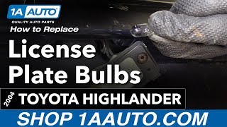 How to Replace License Plate Bulbs 0007 Toyota Highlander [upl. by Harol]