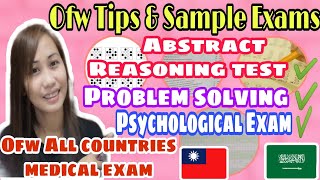 OFW Tips amp Sample Medical Exam amp Agencies Exam Abstracts Exam Problem Solving Psychological Exam [upl. by Tracey]