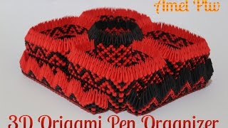 How To 3D Origami Pen Organizer  Pen Holder All In One  Part 1 [upl. by Irama928]