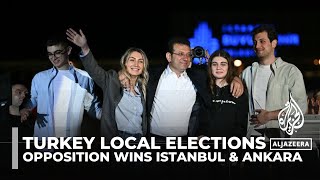 Turkey’s opposition claims victory in Istanbul amp Ankara in a blow to Erdogan [upl. by Analat]