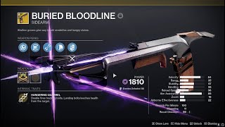 Destiny 2 Warlords Ruin  BURIED BLOODLINE Dungeon Exotic Crossbow Sidearm DROP Weapon Showcase [upl. by Oiromed]