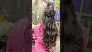 Engagement hairstyles ⭐hairtransformation hairstylewithextension glitterrosehairstyle curlshair [upl. by Amabel]