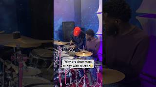 Why are drummers stingy with sticks 😂😂 drummer viralvideo funnyvideos treanding question [upl. by Larner]