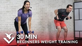 30 Minute Workout for Beginners Weight Training  Beginner Strength Workout Routine for Women amp Men [upl. by Ulrika]