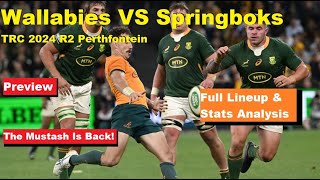 Preview Wallabies VS Springboks 2 Perthfontein The Rugby Championship Lineup Analysis Prediction [upl. by Dede110]