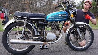 Seller Said He Never Tried To Start This 1974 Honda Motorcycle NonRunning Barn Find [upl. by Nnel]