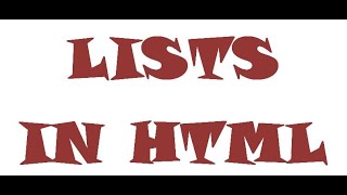 How to create lists in html [upl. by Rhiamon349]