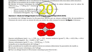 physique des matériaux  serie 3  ex2 q4 pourcentage massique [upl. by Robbin678]