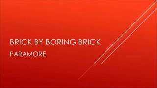 Paramore  Brick By Boring Brick Acoustic Lyrics [upl. by Danae]