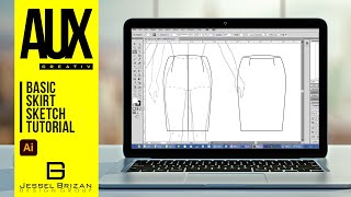 Basic Skirt Sketch Tutorial using Adobe Illustrator [upl. by Celesta]