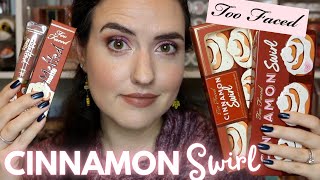 Too Faced Cinnamon Swirl Palette  Cinnamon Bun Melted Matte  Tutorial Swatches  Review [upl. by Seuqirdor372]