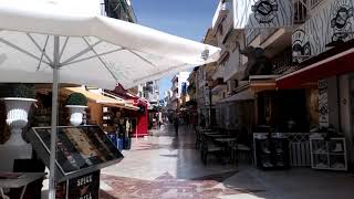 Carihuela Beach calle tapas bars shops walk March 2020 [upl. by Bacchus]