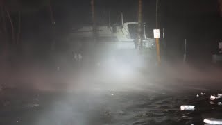 Hurricane MILTON Smashes into Venice Florida  Storm Surge Roaring in  Roofs Coming off 10092024 [upl. by Piero]