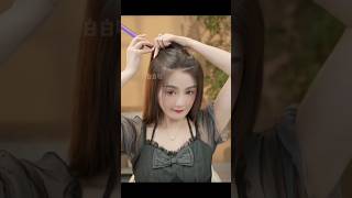 Beautiful korean hairstyle  Easy front style amp ponytail twist 🎀 Girlsstylebeauty hairstyle [upl. by Ynamrej]