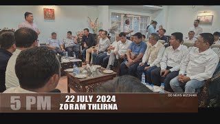 DD News Mizoram  Zoram Thlirna  22 July 2024  5 PM [upl. by Gabrielli]