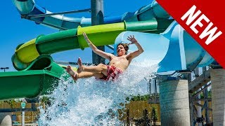 Blue SandPiper Splash  NEW 2018 Drop Slide at Zoombezi Bay [upl. by Lednek423]