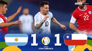 Argentina 1 x 1 Chile ● 2021 Copa América Extended Goals amp Highlights HD [upl. by Aihsyn]