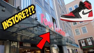 Air Jordan 1 Retro High OG quotBRED TOEquot IN FOOTLOCKER MUNICH [upl. by Albertina729]