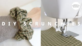 DIY Scrunchies Tutorial  Scrunchies Easy to Make sewing projects for beginners [upl. by Anaet]