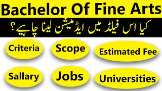 Bachelor of Fine Arts in Pakistan Criteria Scope Jobs Fees amp Career Insights [upl. by Fachanan257]