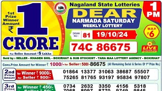 🔴Nagaland lottery pdf result 1pm date on 19102024 [upl. by Naggem]