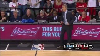 Shaun Livingston Gets EJECTED  WARRIORS vs BLAZERS  GAME 4  MAY 9 2016  2016 West Semi Finals [upl. by Yht]