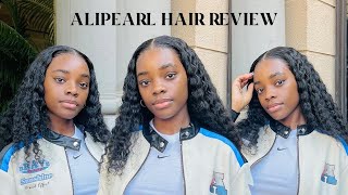 ALIPEARL HAIR REVIEW  Straight Out of the Box Deep Wave Frontal Wig Easy Install  Defined Curls [upl. by Omiseno388]