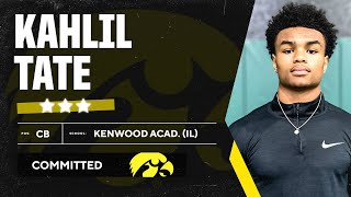 WATCH 3star CB Kahlil Tate commits to Iowa [upl. by Rbma]