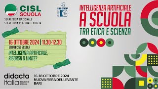 DIDACTA PUGLIA 2024  INTELLIGENZA ARTIFICIALE RISORSA O LIMITE [upl. by Atteuqahs]