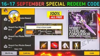 FREE FIRE REDEEM CODE TODAY 17SEPTEMBER REDEEM CODE FREE FIRE  FF REDEEM CODE TODAY 17SEPTEMBER [upl. by Charleen]