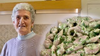 Pasta Grannies love Ciccis chestnut trofie with parsley pesto [upl. by Macswan]