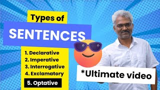 Types of sentences  Declarative Interrogative Imperative Exclamatory sentences  V4 English [upl. by Clementi725]