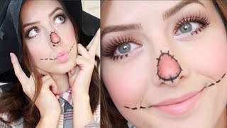 Drugstore Scarecrow Halloween Makeup Tutorial  GettingPretty [upl. by Oranneg]