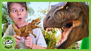 Giant Dinosaur Park Adventure With Park Ranger LB TRex Ranch Pretend Play and Dinosaurs for Kids [upl. by Keese292]