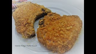 FRIED PORK CHOPS PORK RINDS AIR FRYER Uncle Rays [upl. by Sikram669]