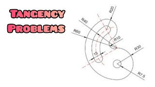 TANGENCY PROBLEMS IN  TECHNICAL DRAWING ENGINEERING [upl. by Lilahk946]