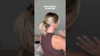 Easy ponytail hairstyle for short hair ponytailhairstyles shorthairstyles hairstyleinspo [upl. by Bertram103]