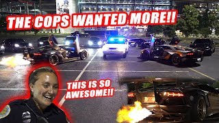 THE COPS ASKED US TO DO THIS LAMBORGHINI FLAME OFFS DONUTS AND SUPERCAR BRIDGE SHUTDOWN [upl. by Ettevets]