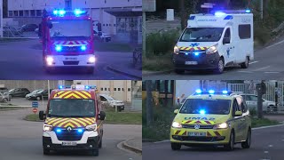 Part 1 Pompiers VSAVASSU Ambulances Police Nationale et SAMU en urgence à Rouen [upl. by Oinafipe422]