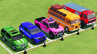 TRANSPORTING PIXAR CARS amp FRUITS WITH COLORED amp JOHN DEERE vs CLAAS vs TRACTORS  BeamNGdrive 983 [upl. by Enrak845]