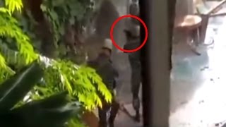 CCTV Footage Video of Dhaka Terror Attack Army Tanks Rammed Into Cafe [upl. by Oinoitna]