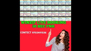 WINZIP TATKAL SOFTWARE LIVE BOOKING 30 SCE PNR FAST PNR KE LIYE JOIN NOW [upl. by Leirrad651]