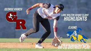 Lane Walton Grand Slam  Elkins vs George Ranch  Highlights [upl. by Katsuyama410]