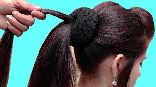 Beautiful Hairstyles for weddingMarriageFunctionParty  Simple Hairstyles  Easy Bun Hairstyles [upl. by Jarrad179]